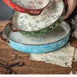 Japanese -style Cherry Blossom Hand -painted Ceramic Baking Sheet