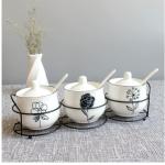 Household Kitchen Utensils Seasoning Storage Box Seasoning Box Ceramic European Style