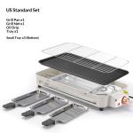 Electric BBQ Grill For Home Use Smoke-Free Multi-Functional, Double-Layered