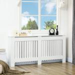 Slatted Radiator Cover Painted Cabinet MDF Lined Grill In White (172L X 19W X 81H Cm)