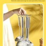 Stainless Steel Cookware 7-Piece Set Cooking Spoons Shovels And Utensils For The Kitchen