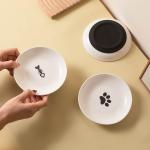 Ceramic Cat Food Bowls Whisker Friendly Cat Bowls With Nonslip Silicone Bottom Cat Food Dishes For Food And Water Cat Food Dishes Wide Shallow Small Cat Plates For Cats Kitten Small Dogs