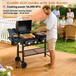 All-in-One Propane Gas Grill With Grilling & Griddling Functions, 745 Sq.Inch Cooking Space, 5 Burners, 56000 BTU Propane Grill,  Heavy-Duty Stand For Barbecue & Outdoor Cooking