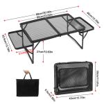 Portable Camping Table Folding Storage Outdoor Desk Mesh Top Height Extendable
