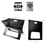 Portable Charcoal Grill - Mini BBQ Grill - Small Table Top Charcoal Grill For Camping, Outdoor Cooking - Foldable Camping Grill For Picnics, Tailgating And Backyard Grilling