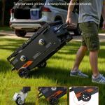 Gas Griddle, 2-Burner Flat Top Grill, 28 Inch Grill Plate Foldable Propane Griddle With Wheels, 30000 BTU Outdoor Flat Top Grills For Pan-Frying, Grilling, Stir-Frying, & BBQ, Pulse Ignition