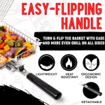 Portable Stainless Steel Folding Grill Basket BBQ Grill Bask