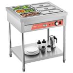 6 X 1/3 Pans Commercial Food Warmer Electric Steam Table With Undershelf