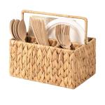 Portable Storage Basket With Compartments For Organizing Utensils