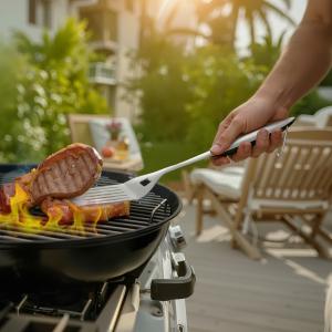 4PCS Grilling Tool Set BBQ Grill Accessories Stainless Steel Barbecue Utensil