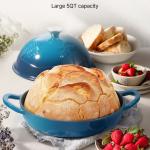 Enameled Cast Iron Dutch Oven Heavy-Duty Cookware With Lid Dual Handles 5 Qt