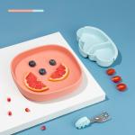 Ins Portable Silicone Sucker Plate Food Self Feeding For Kids Children Stratification Deformable Tableware Dishes Creative Gift
