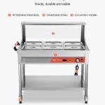 6 X 1/2 Pans Commercial Food Warmer Steam Table With Undershelf And Shield