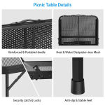 35.62x23.42x25.9in Foldable Camping Table Collapsible Picnic Aluminum Alloy Grill Stand 88LBS