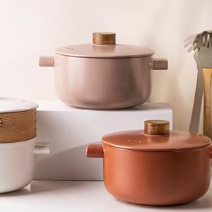 Morandi Casserole Household Porridge Soup And Gas Stove Special High Temperature Porcelain Pot With Steamer